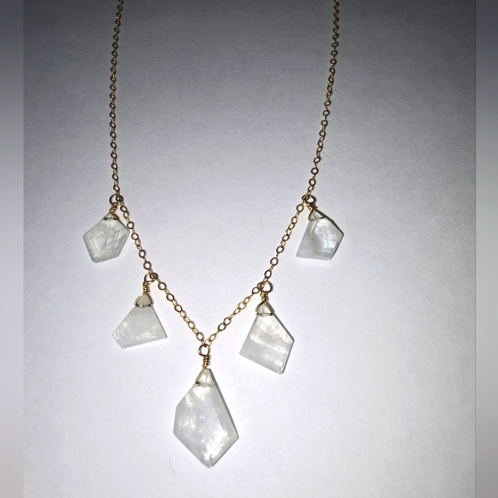 Moonstone 5 stone necklace